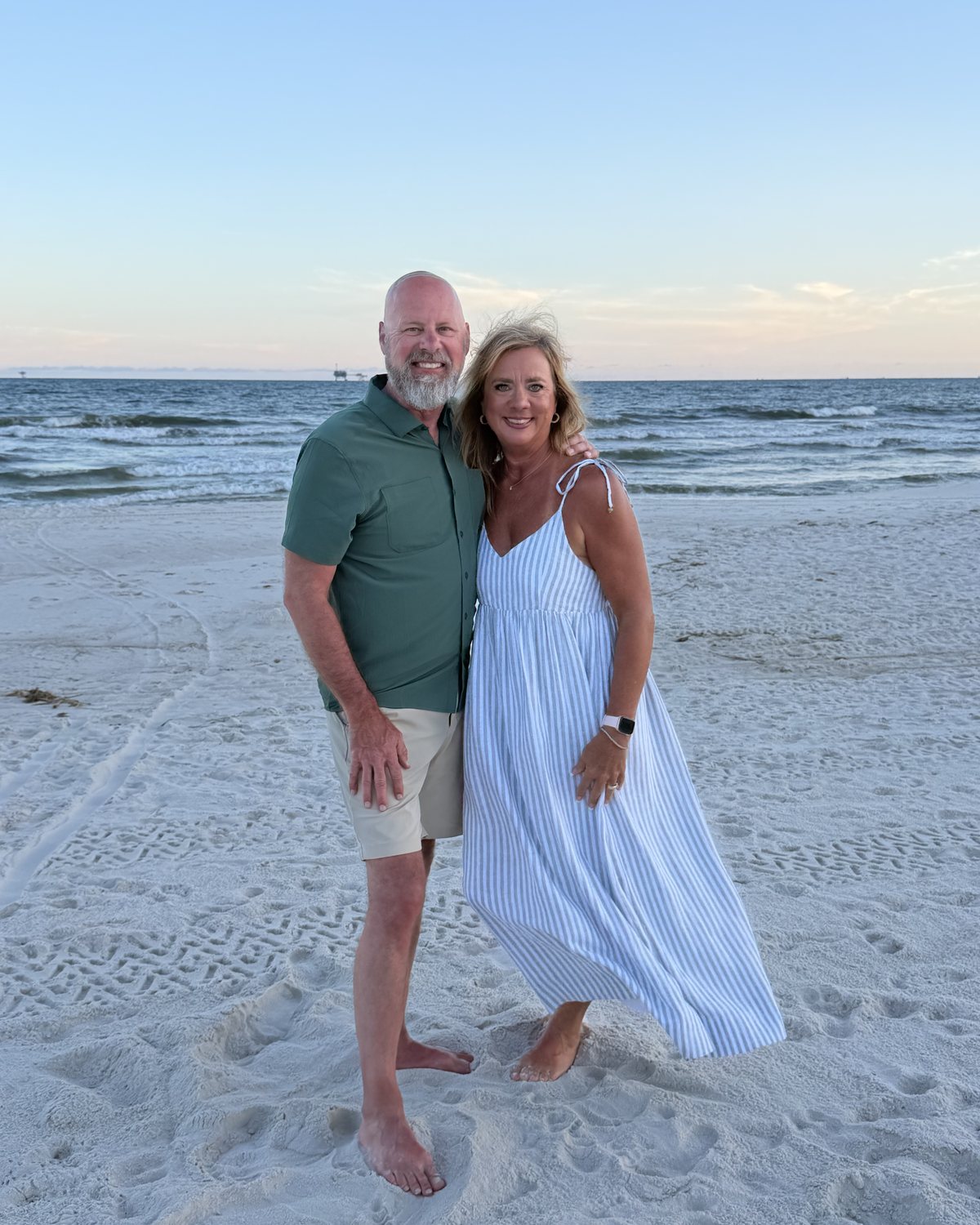 Joe and Danielle Cook on the beach